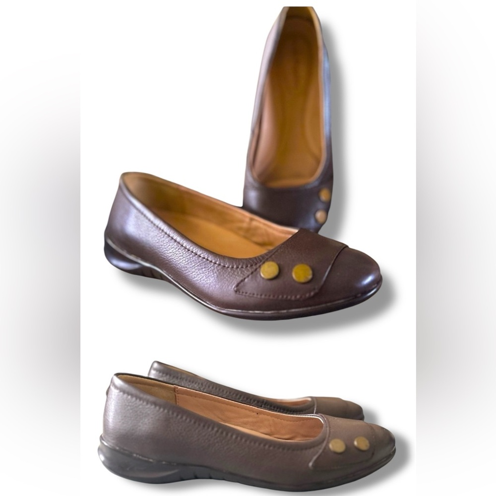 HUSH PUPPIES LARA BRIA Genuine Leather Dark Brown Size 7